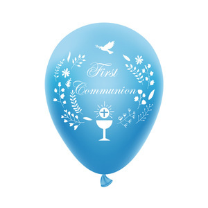 Conjunto de decoración para fiesta de <span class=keywords><strong>primera</strong></span> comunión de bebé, cartel de bautismo de bebé, globos de látex de 12 pulgadas, decoración de papel para magdalenas, 17 Uds. - Product Image 6