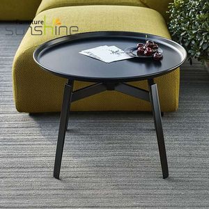 <span class=keywords><strong>Tavolino</strong></span> da Caffè Moderno Convertibile <span class=keywords><strong>con</strong></span> Gambe in Legno di Frassino e Piano in MDF, Arredamento per Soggiorno - Product Image 2