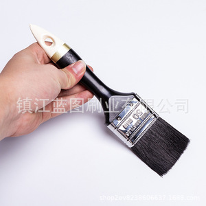 Pinceau 22 mm en poils de porc, manche noir, pour peinture domestique - Product Image 2