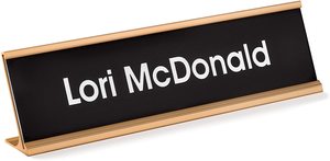 Plaques de nom de bureau personnalisées en métal avec gravure au laser, texte, mur de bureau avec support en aluminium - Product Image 4
