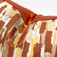 Housse de coussin jacquard à motif abstrait de style nordique moderne pour canapé, housse de coussin rayée jaune pour salon