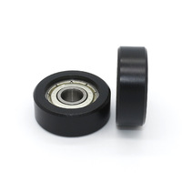 Petits rouleaux en nylon plastique OEM 7.5*22.5*9mm forme de O U V H rainure robuste porte coulissante et fenêtre roue de poulie plate