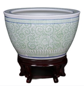 Tête de fleur verte peinte à la main de luxe, décoration de la maison, <span class=keywords><strong>pot</strong></span> de jardinière en céramique, bonsaï artificiel avec <span class=keywords><strong>pot</strong></span> - Product Image 1
