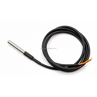 DS18B20 Sensor Suhu Digital Tahan Air Probe Baja Tahan Karat 1M/2M/3M/5M Probe Sensor Suhu + Kabel