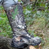 Bottes de chasse de construction cimentées Snakeproof à la hauteur du genou de 16 pouces en textile imperméable de performance