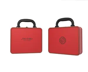 Fiambrera personalizada para niños pequeños, contenedor de almacenamiento de Metal de regalo, caja de almuerzo con mango, Color Rojo