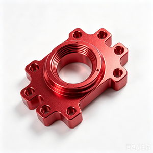 Base de Montaje de Brida de Aluminio 6061 con Mecanizado CNC Personalizado OEM, Anodizado Rojo, Fresado de Precisión, Placa de Conexión Roscada Mecánica - Product Image 3
