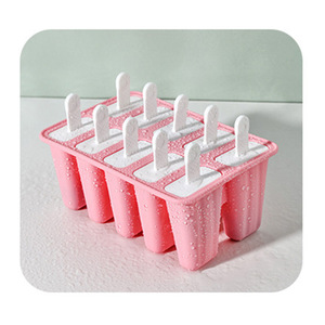 Eco-Friendly 12-Cavity <b>Silicone</b> Ice Cream Popsicle Mold Easy-to-Release Lid Cube Shape for Ice Cube Tray Food Preparation <b>Tools</b> - Product Image 2