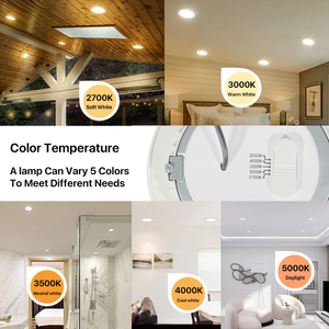 En Stock: Lámpara LED Empotrable de Techo de 6 Pulgadas, 5CCT, Regulable, Sin Caja, Tipo Wafer, para el Hogar - Product Image 4