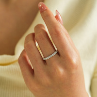 Bagues demi-éternité en moissanite Micro Pave VVS1 GRA, en argent sterling 925, plaqué or blanc longue durée, bijoux pour femmes