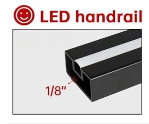 Rampe d'escalier en acier inoxydable personnalisable à montage au sol avec éclairage <span class=keywords><strong>intégré</strong></span>, design moderne, certifiée ISO9001 - Product Image 6