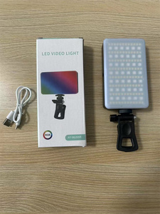 Buena LUZ DE Selfie multicolor recargable Mini Luz de vídeo RGB teléfono móvil cuadrado Selfie Led anillo de luz con Clip para <span class=keywords><strong>Youtube</strong></span> - Product Image 6