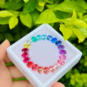 Giấy chứng nhận đá quý nhân tạo tròn/cắt kiểu dáng lạ, nhiều màu sắc, bao gồm <span class=keywords><strong>Ruby</strong></span>, Emerald, <span class=keywords><strong>Sapphire</strong></span> dùng làm đồ trang sức & nhẫn - Product Image 4