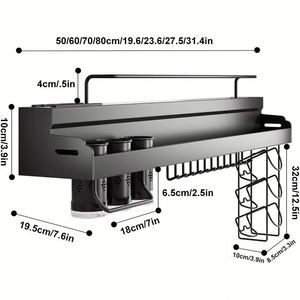 ที่วางมีดครัวสแตนเลส 201 และชุดชั้นวางเขียงติดผนังแบบถอดประกอบได้ - Product Image 1