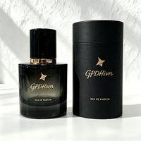 Flacon de parfum vide en verre de luxe de haute qualité, design rond, transparent, échantillon gratuit, 30 ml, 50 ml, 100 ml, avec pompe pulvérisateur personnalisée et couvercle