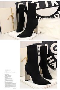 Bottines de neige à talon aiguille pour femmes, chaussures à talon aiguille et à bout pointu, usage quotidien, printemps, automne, hiver, 2020 - Product Image 4