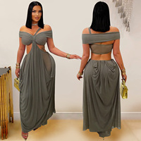 Robe longue en maille sexy pour femme, robe plissée à découpes pour soirée, club, anniversaire