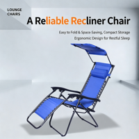 Chaise pliante de jardin portable avec cadre en acier inoxydable et tissu Texlin respirant - Utilisation en extérieur, patio et balcon, camping