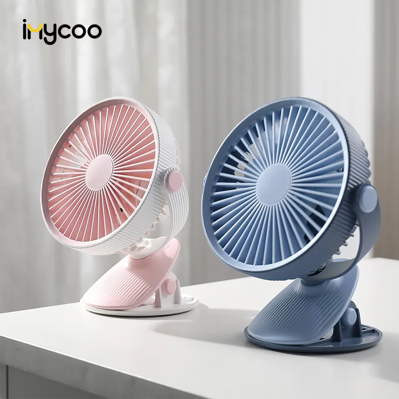 IMYCOO Portable 2000mah Rechargeable Table Fan With Clip Amazon Alibaba Hot Electric Battery USB Desktop Clip Fan