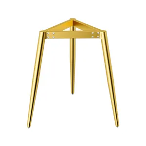 Modern Design Gold Frame Coffee Table Contemporary Gold Table Legs Triangle Metal Legs For Tables