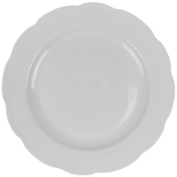 Service d'assiettes de table en céramique blanches personnalisées à bord festonné, assiettes de présentation en porcelaine pour mariage, vaisselle pour hôtels et restaurants