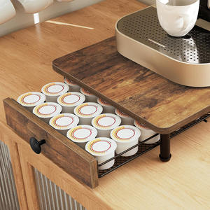 Soporte Elevador de Madera Reforzado para <span class=keywords><strong>Cafetera</strong></span> con Cajón de Almacenamiento, Organizador de Cápsulas K-Cup para Encimera, Capacidad de 50 lb, Venta al por Mayor - Product Image 3