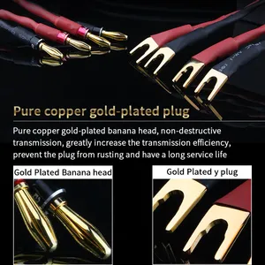 YYTCG G1 <span class=keywords><strong>HiFi</strong></span> Audio haut-parleur câble haute qualité pur cuivre bricolage haut-parleur fil avec fiche banane Y prise 2m 5m 8m - Product Image 6