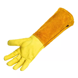 Guantes de cuero de vaca duraderos y gruesos para el trabajo, guantelete de protección para el antebrazo, jardín, rosa, a prueba de espinas - Product Image 5