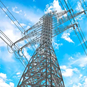 Torre de ángulo de línea de transmisión de potencia de poste 110kv 132kv 230kv 380kv 400kv 550kv