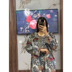 Lujosa Abaya Larga de Terciopelo de Seda Bordada con Flores, Transpirable, para Verano, Elegante, Modesta, de Corte Holgado, Vestido de Noche Tipo Caftán - Product Image 4