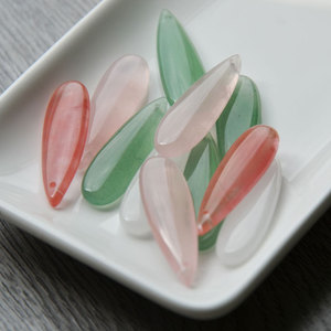 Pendentif en pierre naturelle en forme de larme 10x25MM, couleur dégradée, matériau pour accessoires de bijoux DIY - Product Image 3
