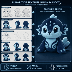 ตุ๊กตาสัตว์นุ่มนิ่ม Lunar Tide Sentinel ของเล่นตุ๊กตาสั่งทำพิเศษ ตุ๊กตาสัตว์นุ่มนิ่ม ของเล่นตุ๊กตาสั่งผลิต OEM ODM ผู้ผลิต รับทำโลโก้ ของขวัญส่งเสริมการขาย - Product Image 3