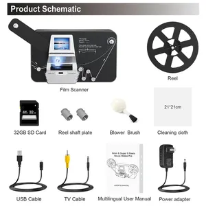 Ce scanner de films peut numériser vos anciens films en fichiers <span class=keywords><strong>MP4</strong></span>. Numérisez rapidement et facilement les bobines de film de 3 et 5 pouces en 1080P 20 images par seconde. - Product Image 1