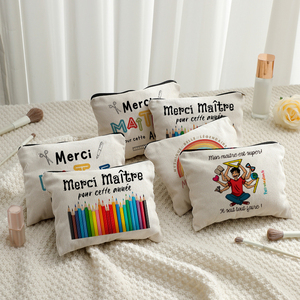 Pochette de maquillage personnalisée avec motif d'appréciation des enseignants de <span class=keywords><strong>France</strong></span>, sac de rangement de <span class=keywords><strong>voyage</strong></span> pour articles de toilette, pochette cosmétique pour enterrement de vie de jeune fille - Product Image 1