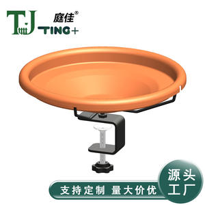 Support de bassin pour oiseaux en céramique pour balustrade de patio, alimentation extérieure, petite taille TJ-032 - Product Image 4