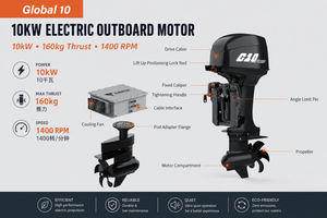 Motor fueraborda eléctrico marino de alto rendimiento G10, 10 km de alcance, 160 kg de potencia, adecuado para kayaks, embarcaciones de pesca y pequeñas embarcaciones. - Product Image 2