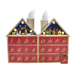 Luxury advent calendar Christmas chocolate Wood cardboard box packaging macaron cookie candy gift box