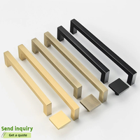 Poignées de meuble en zinc massif robustes, barres carrées noir mat, extra longues, pour armoires et placards - Vente en gros