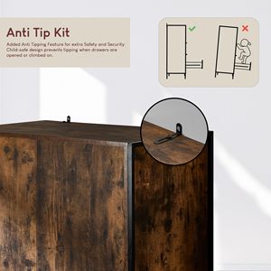 Armarios de Estilo Industrial Retro SENYU con 2 Puertas y Barra para Colgar, Patas de Madera y Metal, Armario para Ropa, Muebles para Dormitorio - Product Image 6