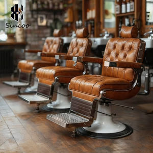 Professional Barber <b>Chair</b> Salon Hydraulic Pump Modern Classic <b>Reclining</b> Luxury <b>Black</b> Metal 360 Degree Swivel Barber Shop - Product Image 3