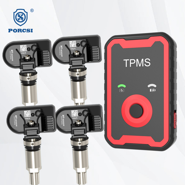Programmable Tool with Mobile App + 4 PCS Universal Tyre Pressure Monitoring Sensors | OEM Replacement | Complete TPMS Solution