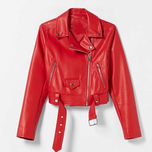 Hot Sale Fashionable Solid Winter Women Leather <b>Jacket</b> <b>Lightweight</b> Motorcycle Style Front Zipper Design Full Sleeve - Product Image 4