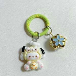 Llaveros de Animales de Dibujos Animados Lindos con Dijes de Flores, Colgantes de Plástico, Decoraciones de Regalo para Mochilas y Bolsos - Product Image 4