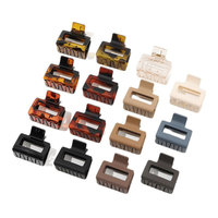 Mini pinces à cheveux rectangulaires creuses, couleur unie mate, effet écaille de tortue, pour femmes, pour queue de cheval