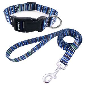 Hot Selling Designer Haustier Hunde halsbänder Leinen Gedruckte <span class=keywords><strong>Nylon</strong></span> Hunde leine und Halsband Set - Product Image 3