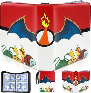 Hot 400 Cards Collector Album Poke Mon Sports Trading Card Binder 4-Pocket TCG Game Cards Book Holder With 50 Removable Sleeves
