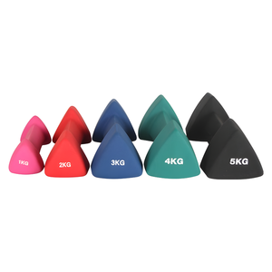 Haltères triangulaires personnalisables avec logo, poids colorés, haltères en plastique - Product Image 3