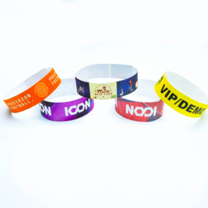 Bracelets jetables en papier imperméables pour imprimante de billets, personnalisables avec logo, pour événements - Product Image 1