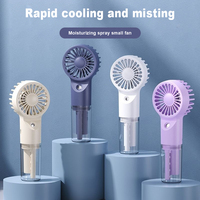 Mini ventilateur personnel à eau, 4 vitesses, 4 couleurs, réservoir d'eau de 40 ml, ventilateur portable rechargeable à pulvérisation de brume pour les voyages