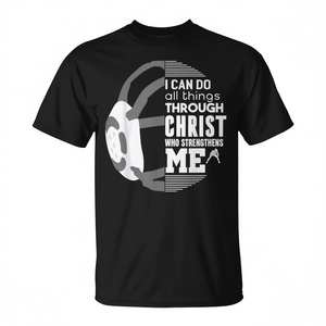 Camiseta de lucha libre cristiana: Puedo hacer todas las cosas a través de Cristo que me fortalece, diseño motivacional - Product Image 2